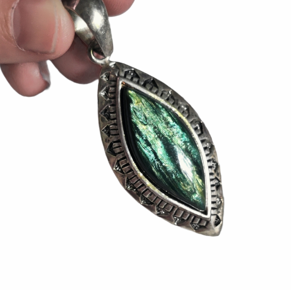 Beautiful green and silver pendant